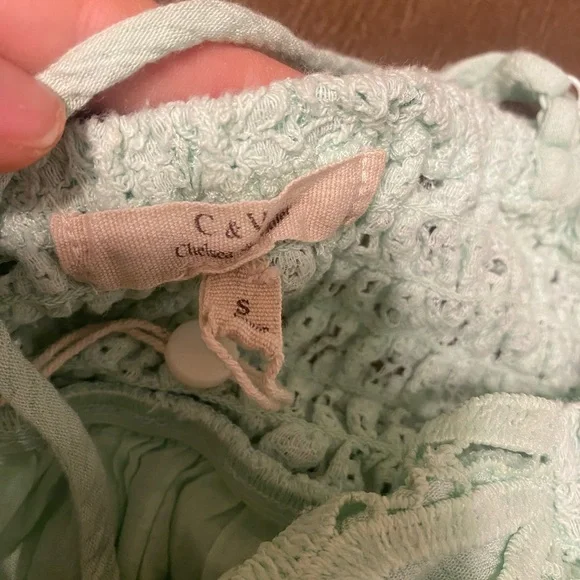 Chelsea & Violet Green Mini Dress with Lace Detail - Picture 3 of 3